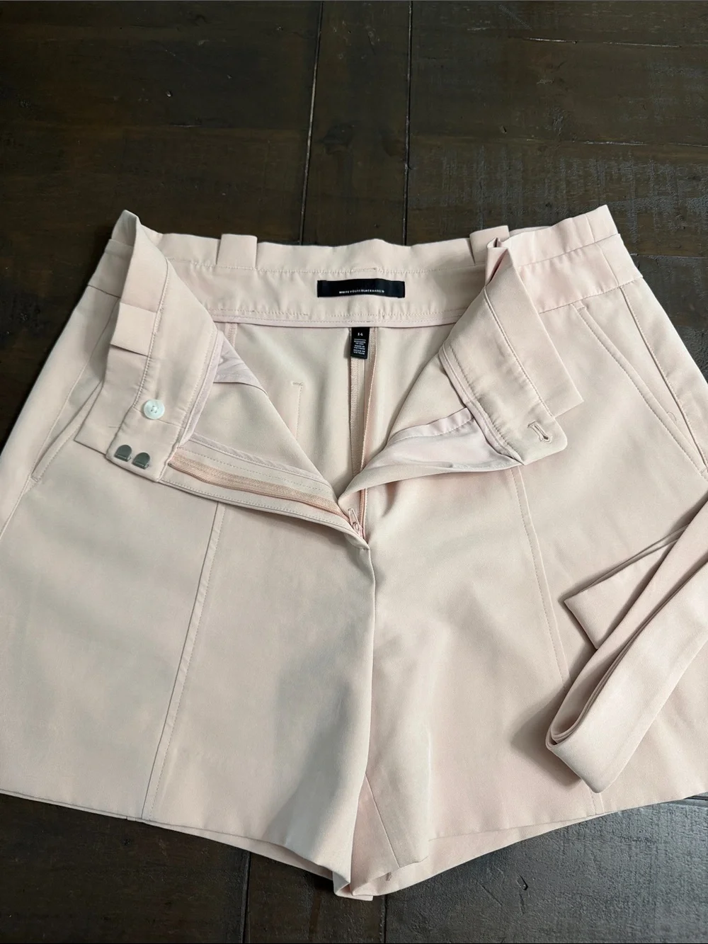 White House Black Market Blush Cream Tailored Shorts